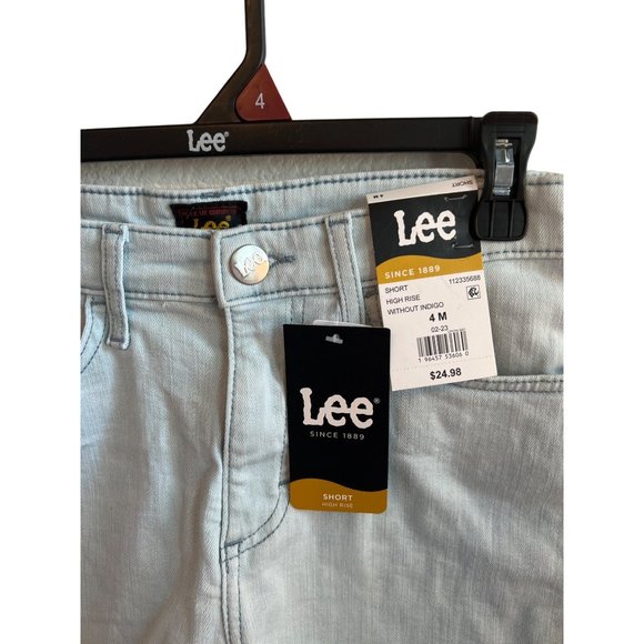 Lee Blue Denim Jean Shorts Light Wash Women's Size 4 High Rise NWT - Picture 2 of 4